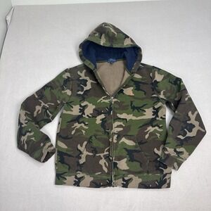 Polo Ralph Lauren Boys Hoodie XL (18-20) Multicolor Camo Fleece Lined Full Zip